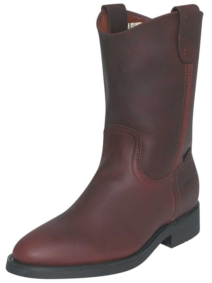 Botas de Trabajo de Tubo Pull-On con Punta Suave de Piel Genuina para Hombre 'Establo' - ID: 316 Botas de Punta Suave Establo Shedron