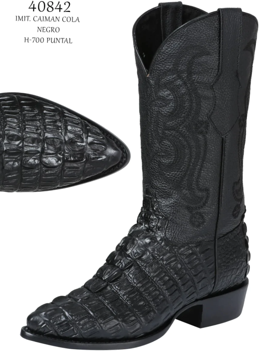 Botas Vaqueras Imitacion de Caiman Cola Grabado en Piel Vacuno para Hombre 'El Señor de los Cielos' - ID: 40842 Botas Caiman Print El Señor de los Cielos