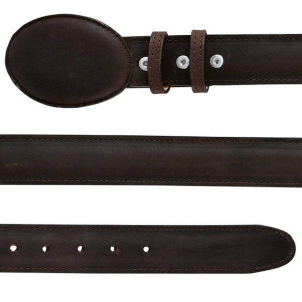 Cinto Vaquero de Piel Genuina para Hombre con Hebilla Ovalada, 1 1/2" Ancho 'El General' - ID: 41109 Cintos Piel Genuina El General