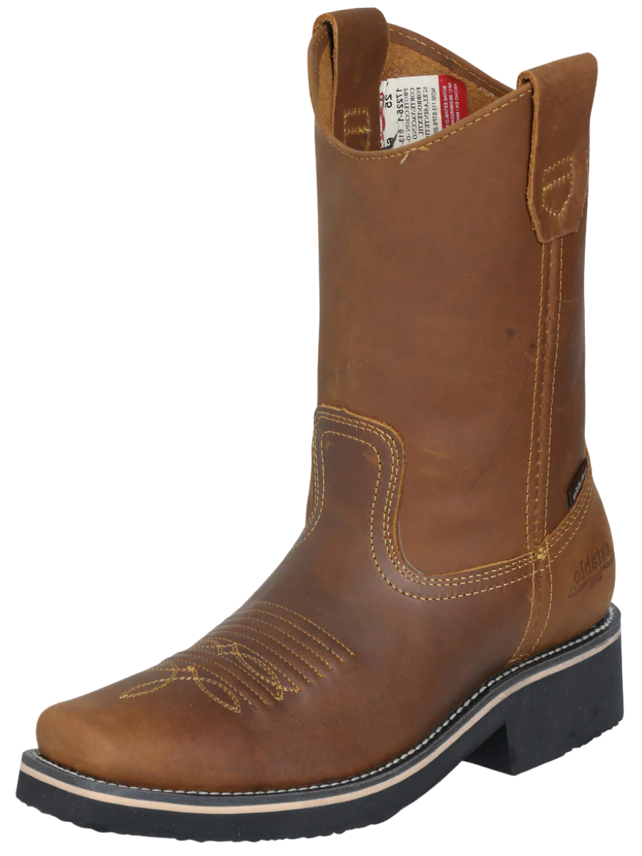 ESTABLO Brown Leather Cowboy Western Rodeo Work Boots Mens Sz 10 Genuine Leather Work Boots - Work Boots – Don Max Western main image 4