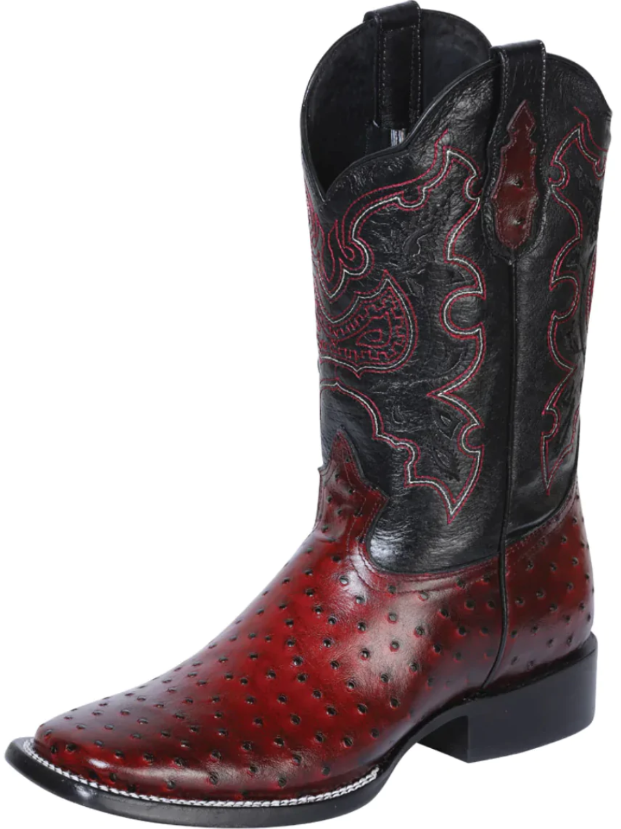 Botas Vaqueras Avestruz Grabado en Piel Vacuno Cowboy Boots