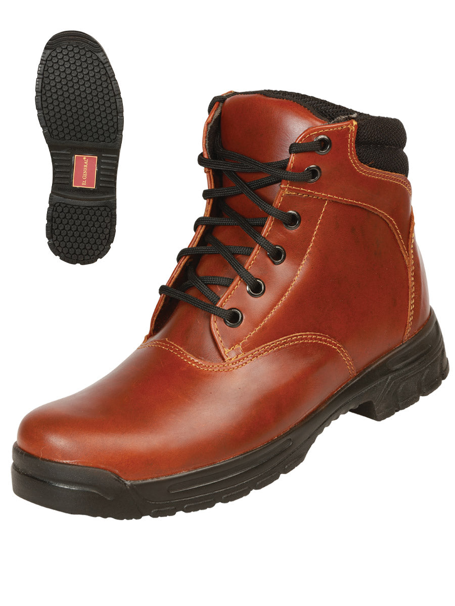 Botines Casuales con Agujetas de Piel Genuina para Mujer/Joven 'El General' - ID: 43365 Botines de Agujetas El General Shedron