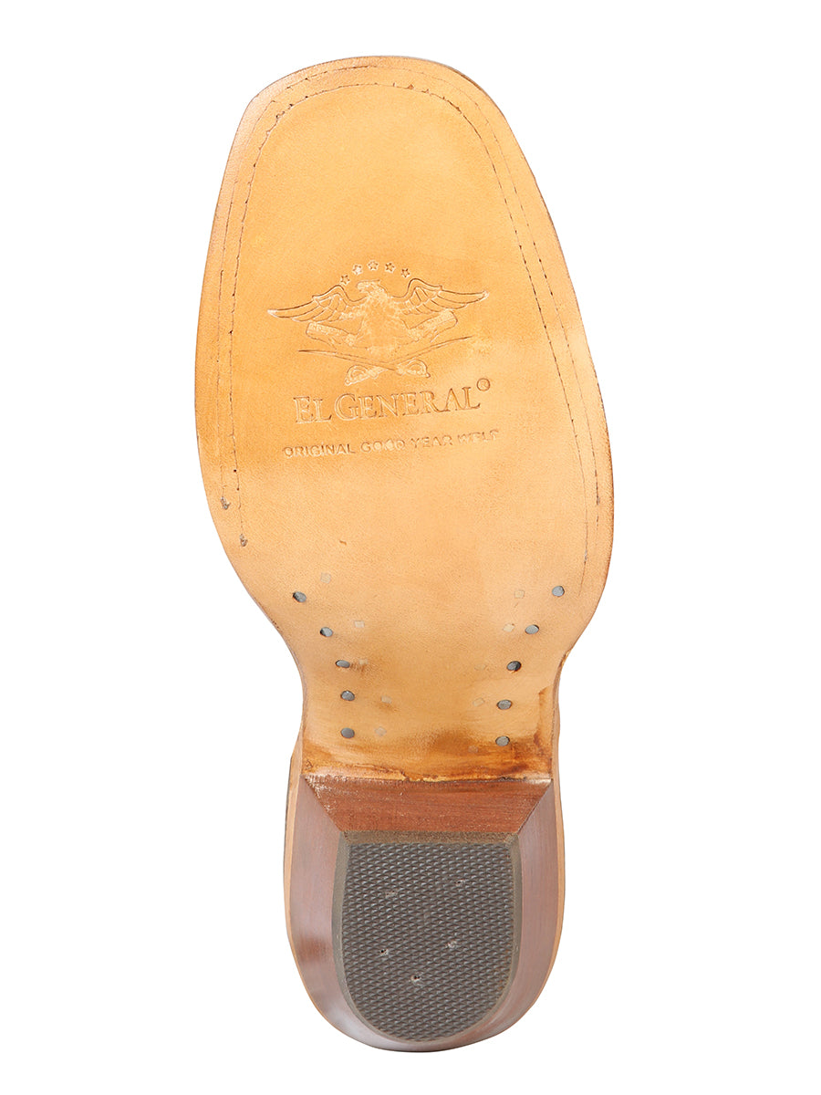 Botas Vaqueras Altas con Tubo Bordado de Girasoles de Piel Nobuck para Mujer 'El General' - ID: 43916 Botas Altas Piel Nobuck El General