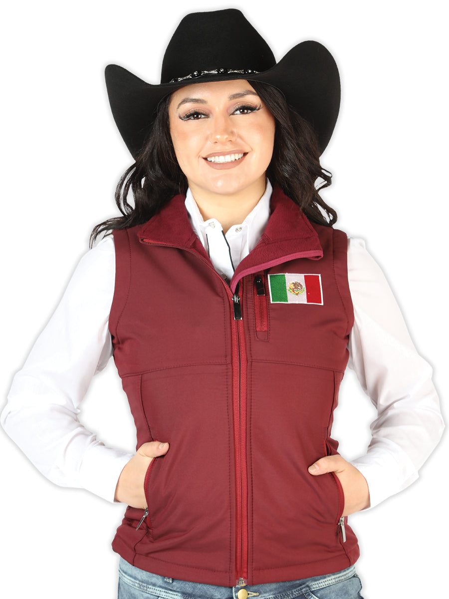 Chaleco Casual Bandera de Mexico Burgandy para Mujer 'El Señor de los  Cielos' ID: 44135