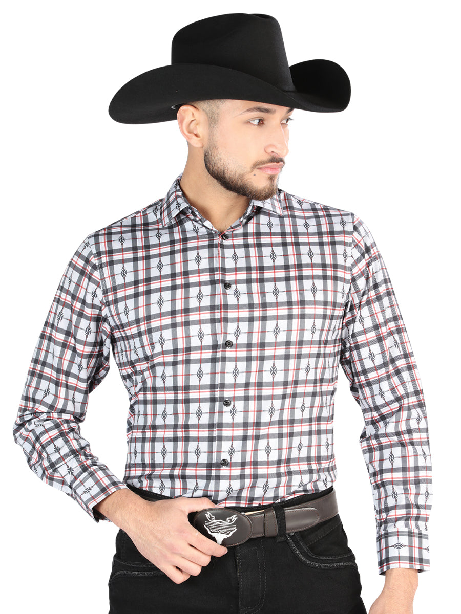 camisa a cuadros negra con blanco hombre