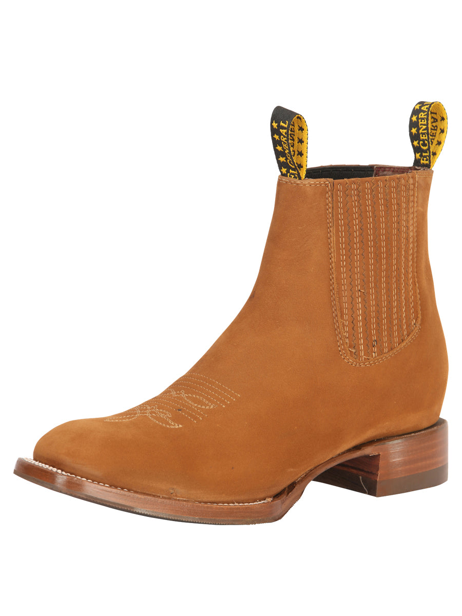 Botines Vaqueros Rodeo Clasicos de Piel Nobuck para Hombre 'El General' - ID: 45337