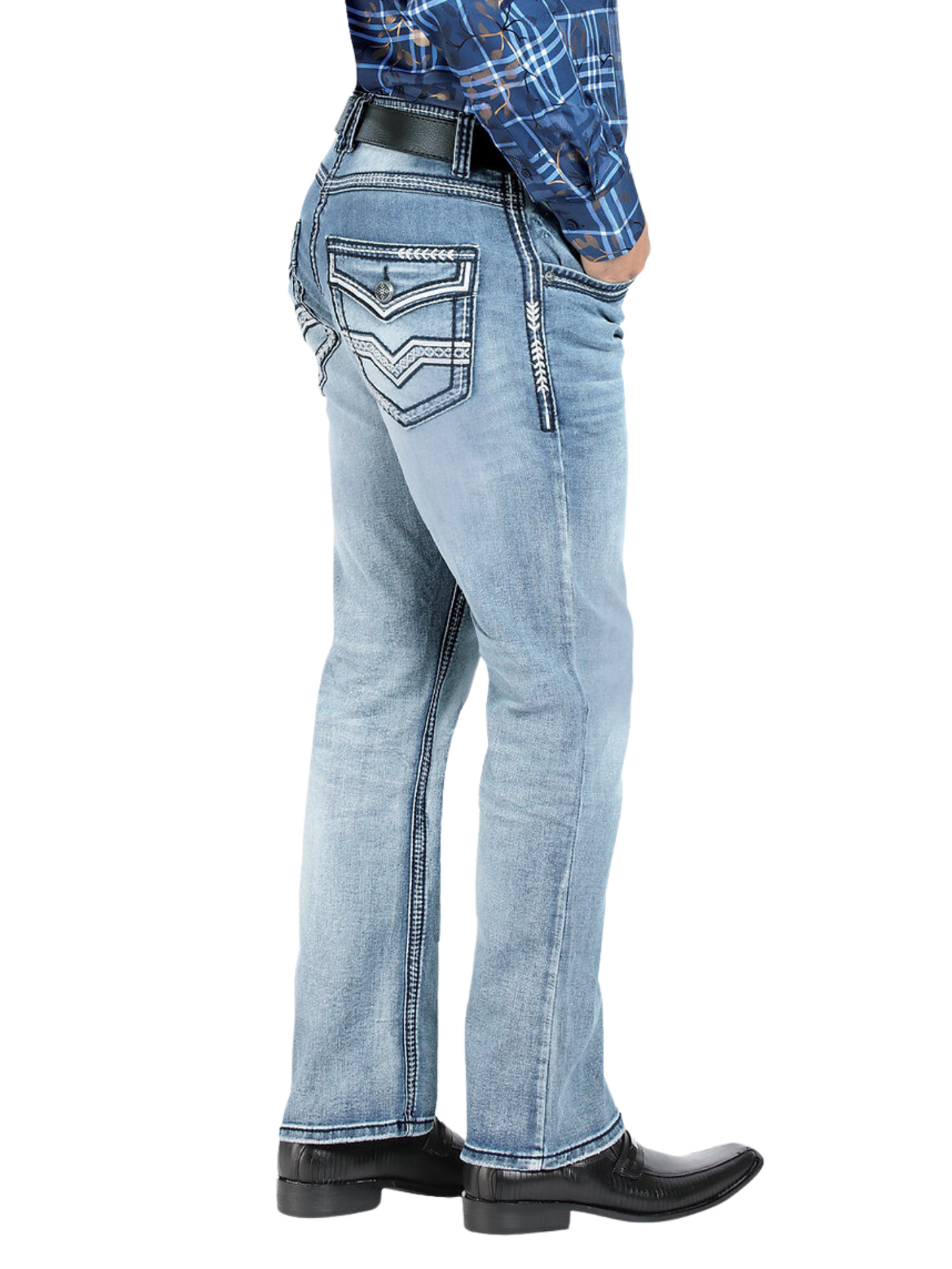 Pantalon Vaquero de Mezclilla Stretch Boot Cut para Hombre 'Lamasini' - ID: 1851 Pantalones de Vaquero Lamasini