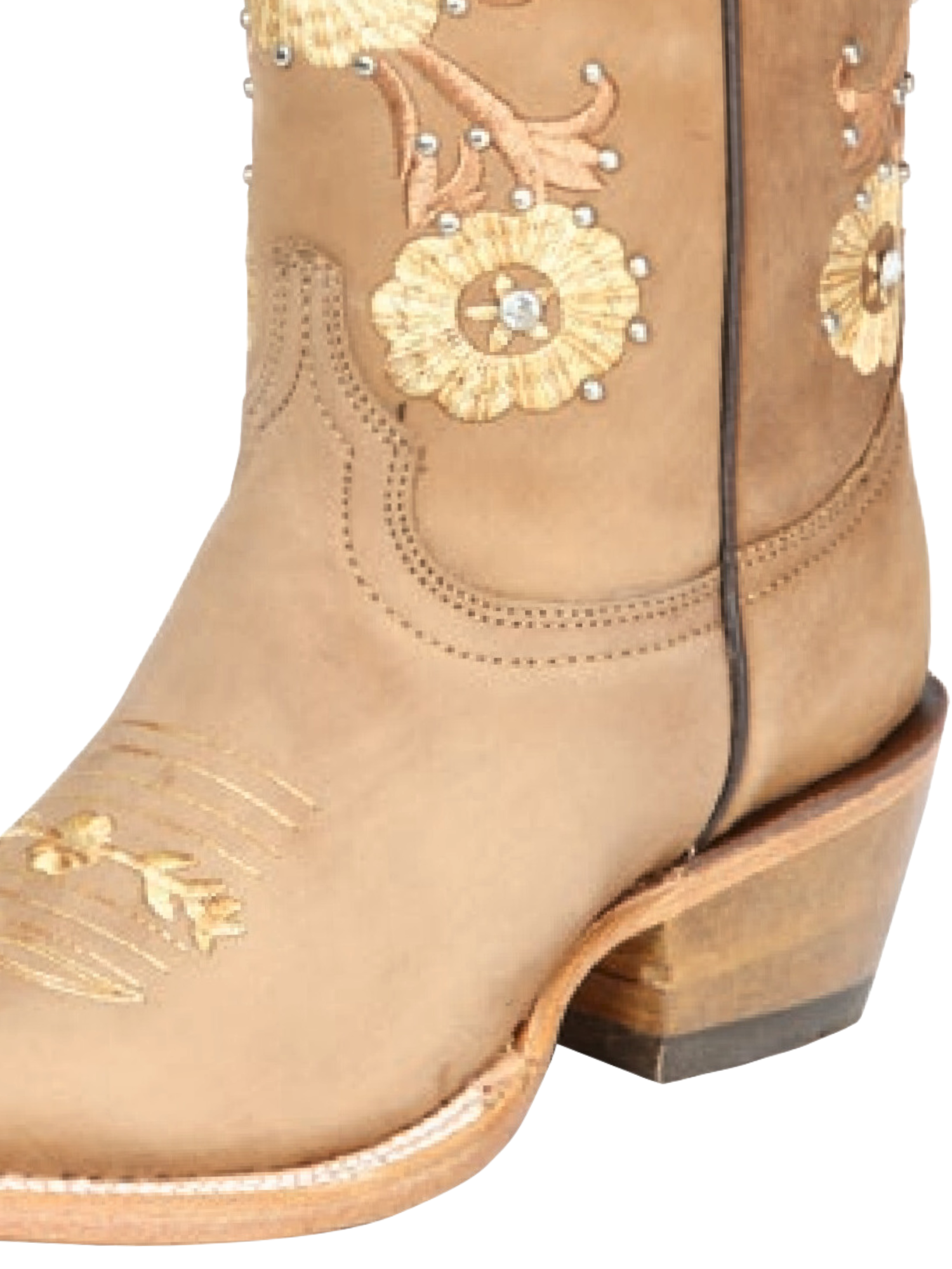 Botas Vaqueras Rodeo con Tubo Bordado de Flores de Piel Genuina para Mujer 'Jar Boots' - ID: 126450 Cowgirl Boots Jar Boots 