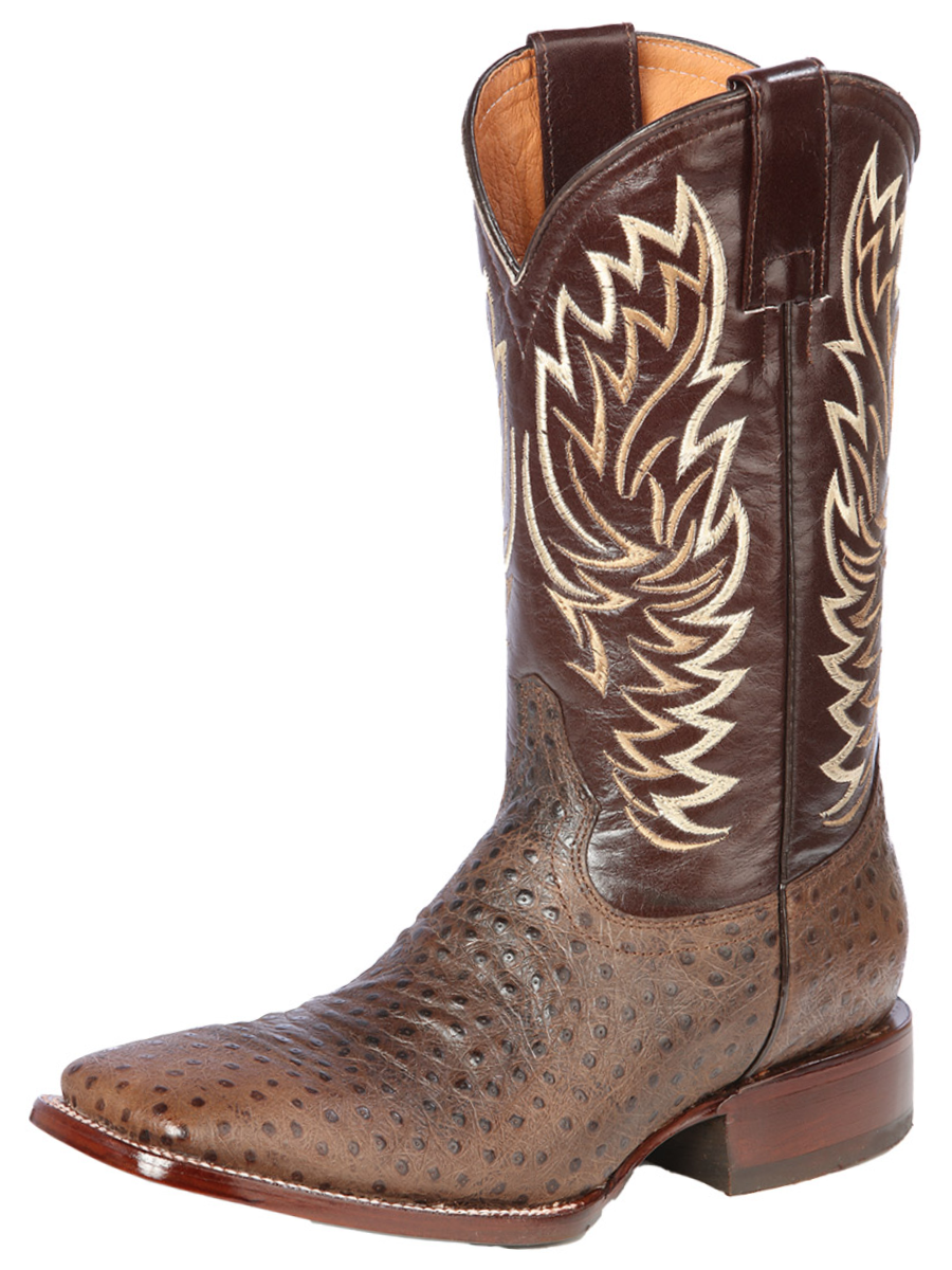 Alfa Western Aveztruz Imitacion (faux ostrich) discount Cowboy Boots Size 12 Wide Men’s