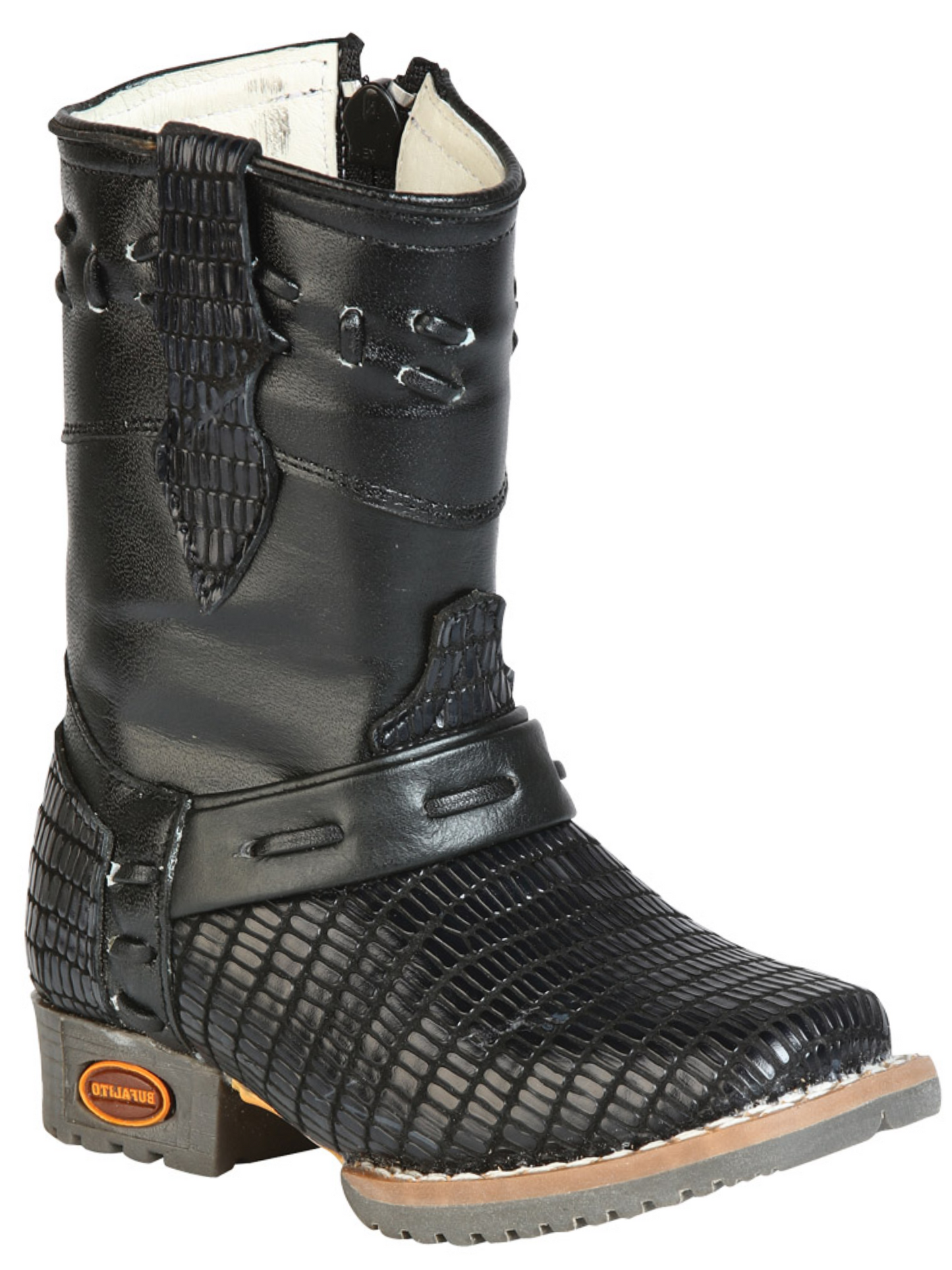 Kids - Botas Vaqueras de Arnes Imitacion de Lizard Grabado en Piel Vacuno para Bebes 'Jar Boots' - ID: 126578 Botas Vaqueras Jar Boots