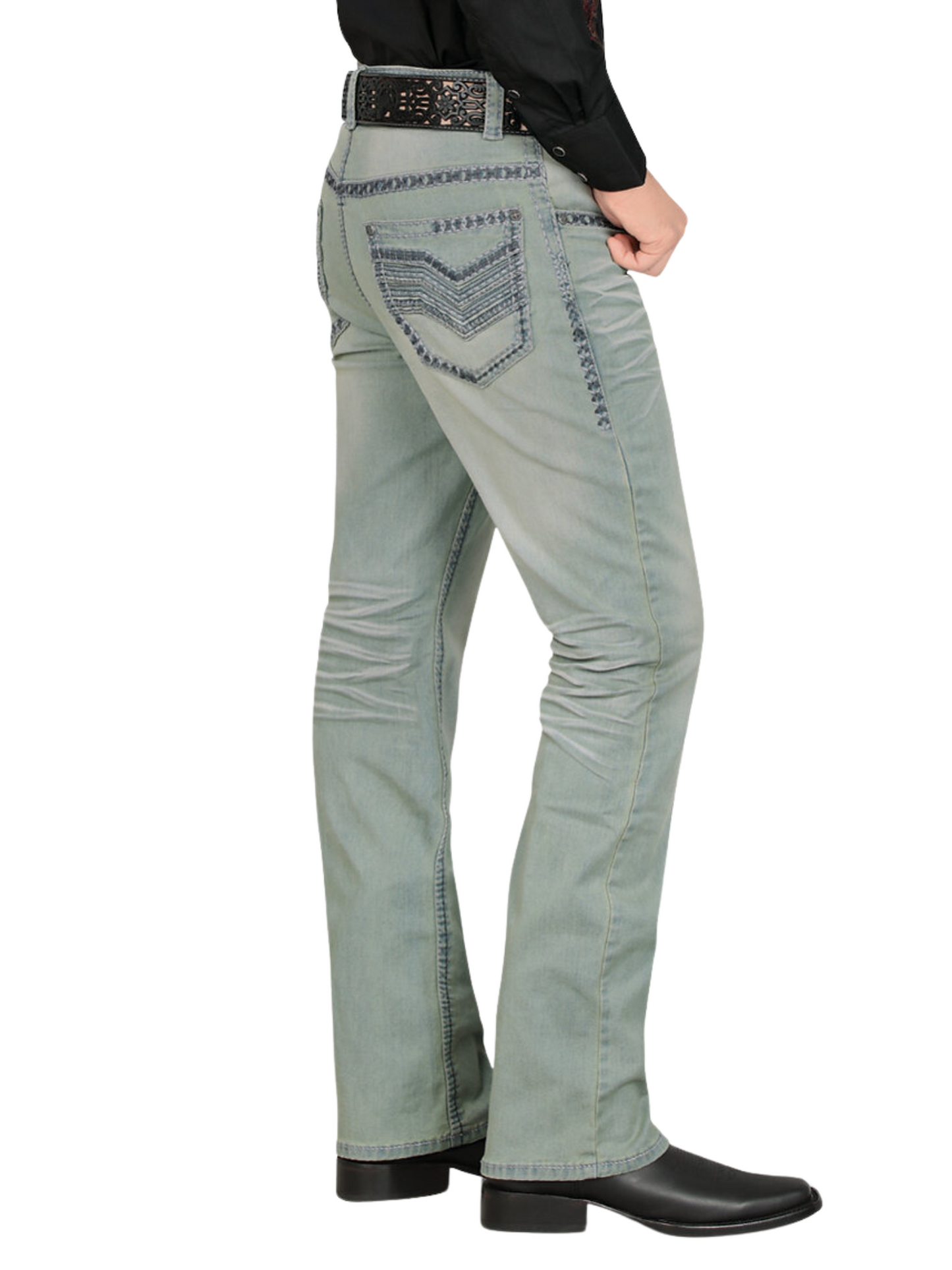 Pantalon Vaquero de Mezclilla Stretch Boot Cut para Hombre 'Lamasini' - ID: 1870 Pantalones de Vaquero Lamasini