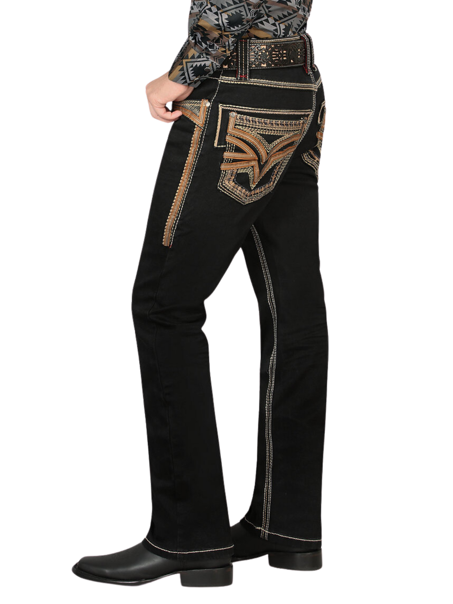 Pantalon Vaquero de Mezclilla Stretch Calidad Premium Boot Cut para Hombre 'Lamasini' - ID: 12101 Pantalones de Vaquero Lamasini
