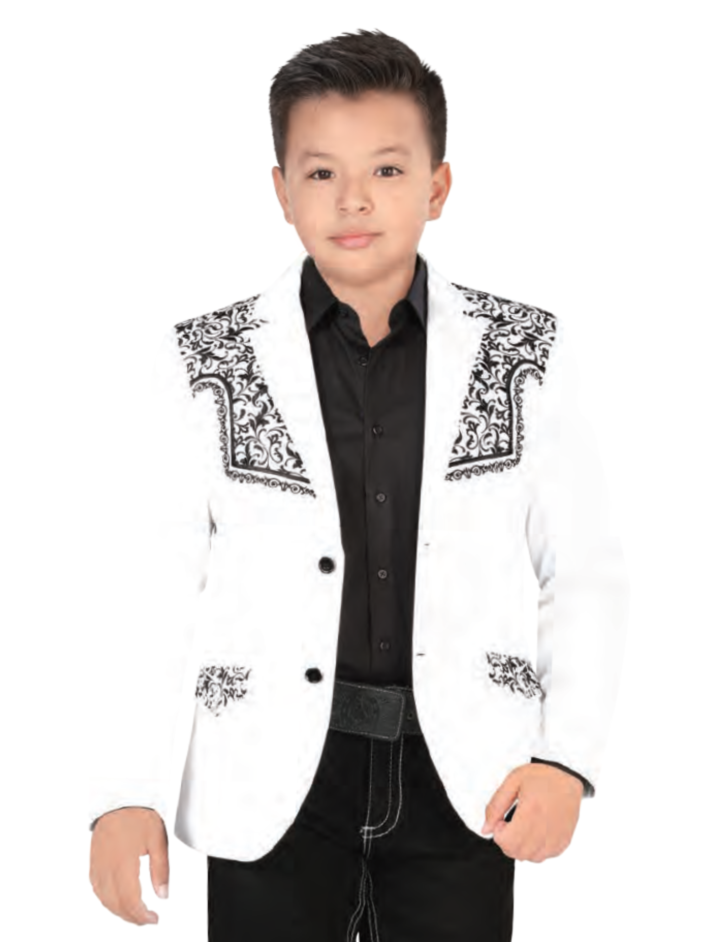 Saco Vaquero Bordado para Niños 'Lamasini' - ID: 514 Sacos Vaqueros Lamasini White