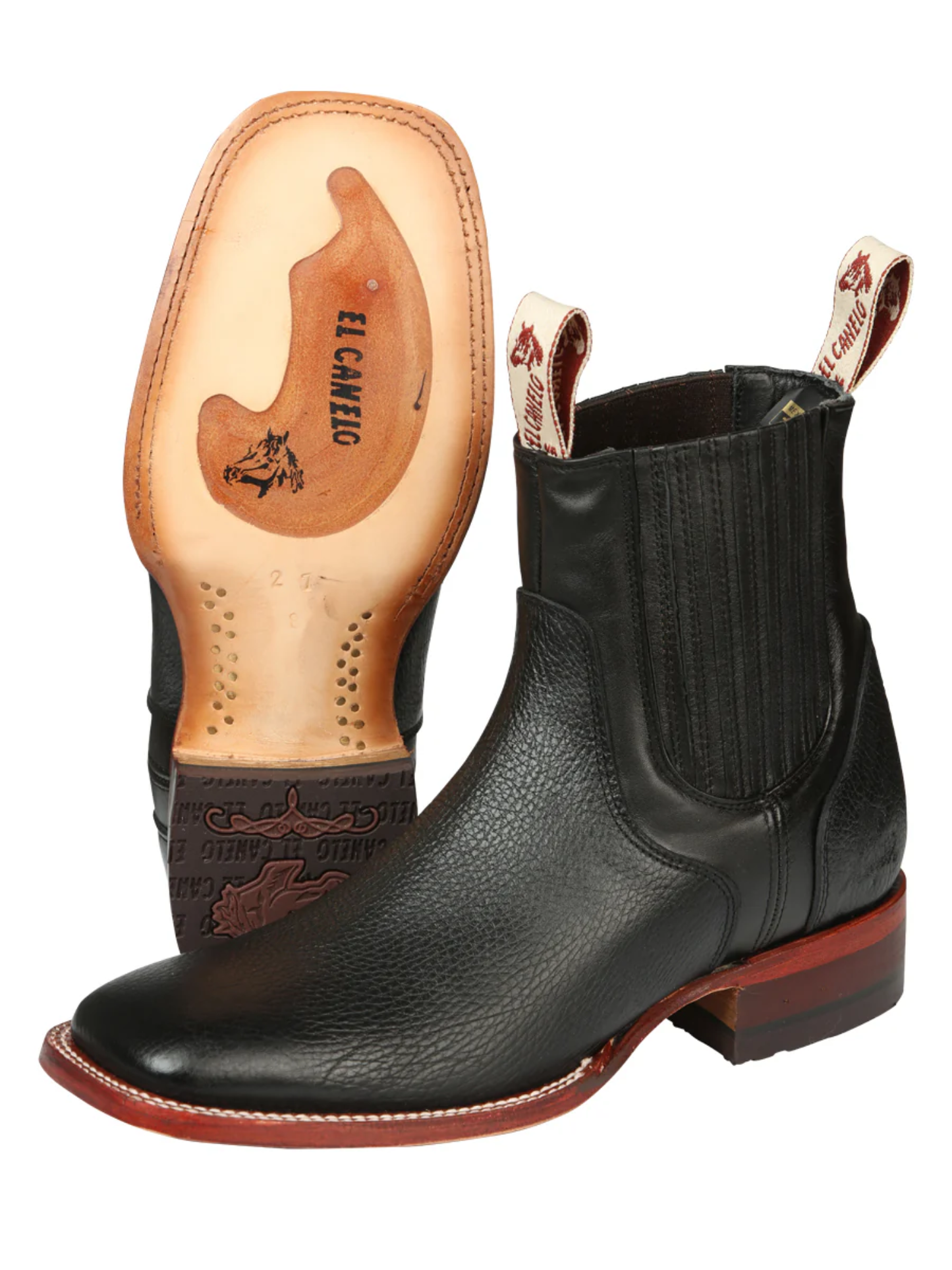 Botines Vaqueros Rodeo Clasicos de Piel Genuina para Hombre 'El Canelo' - ID: 45211