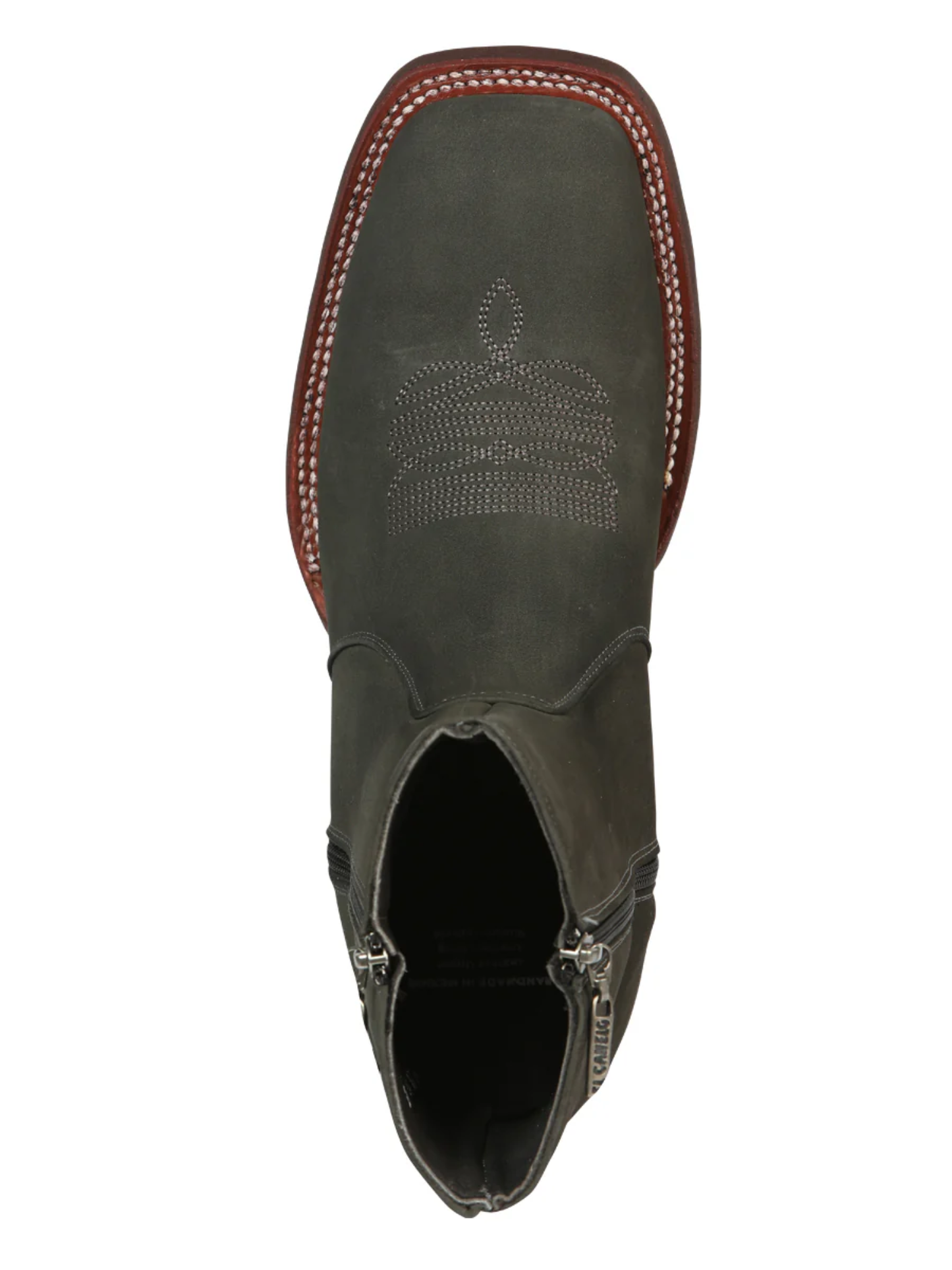 Men's Classic Dress Cowboy Boots with Double Closure in Nubuck Leather 'El Canelo' - ID: 45213