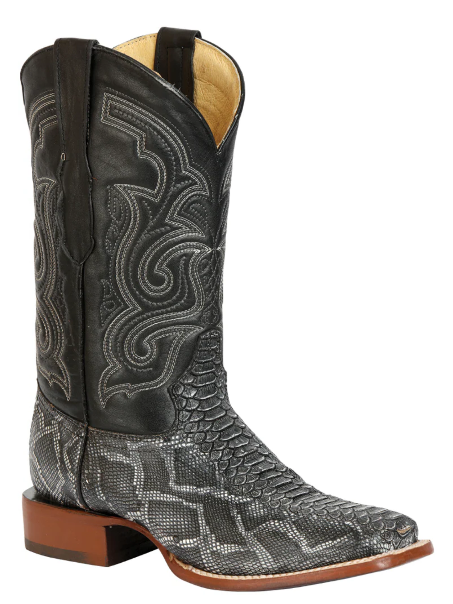Botas Vaqueras Rodeo Imitacion de Python Grabado en Piel Vacuno para Hombre 'El General' - ID: 45432 Botas Python Print El General