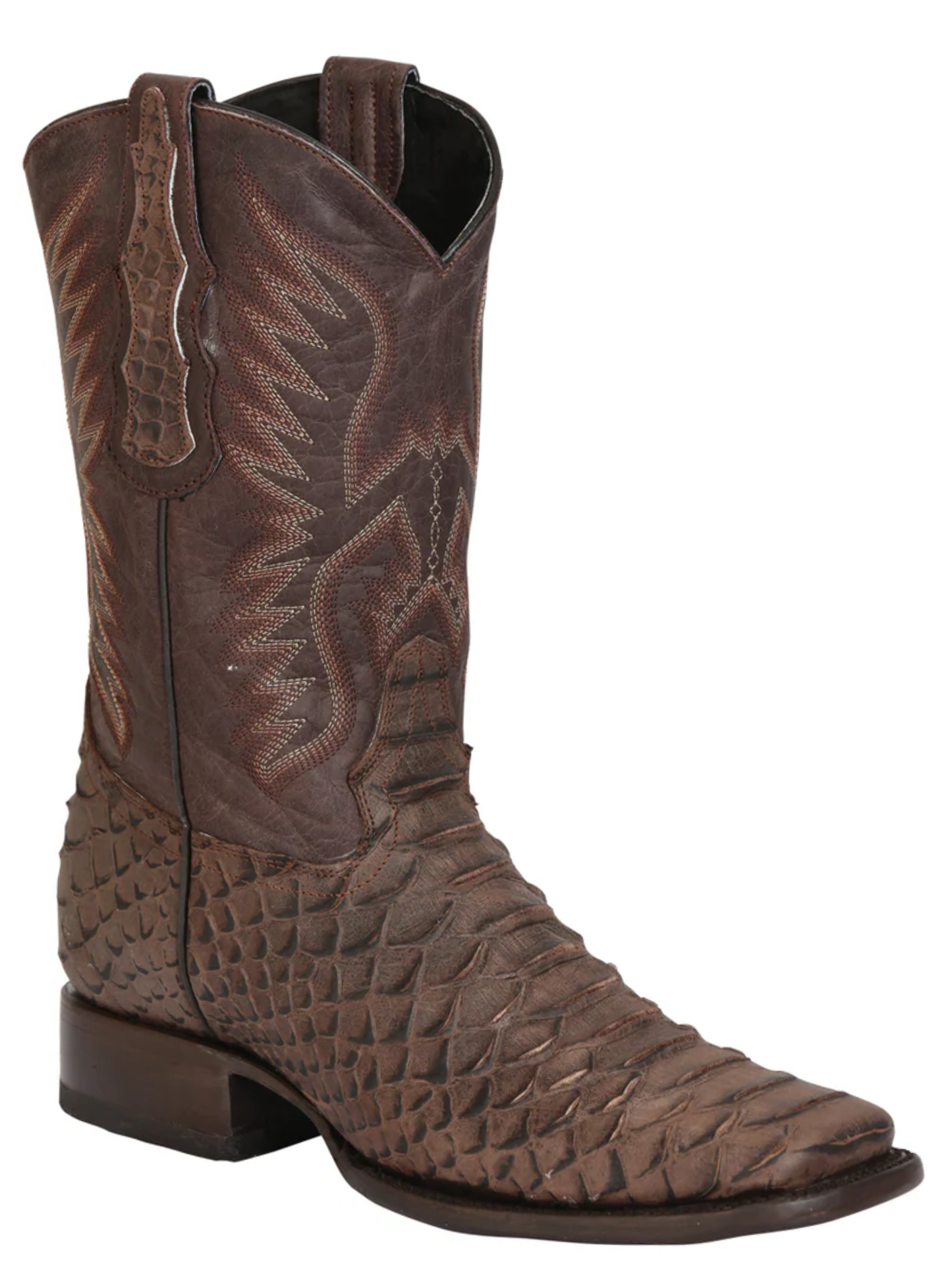 Botas Vaqueras Rodeo Imitacion de Python Grabado en Piel Vacuno para Hombre 'El General' - ID: 45527 Botas Python Print El General