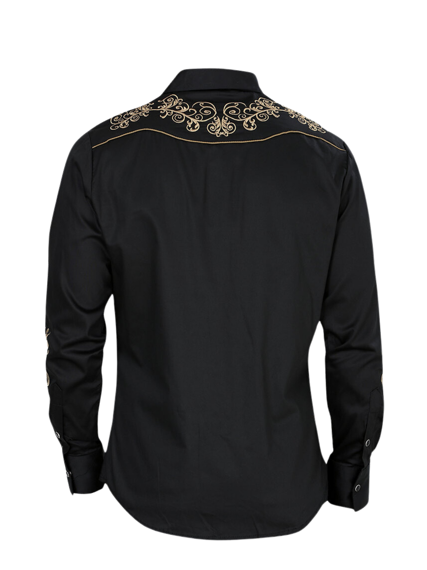 Camisa Vaquera Bordada Manga Larga para Hombre 'Montero' - ID: 3503 Camisas Bordadas Montero