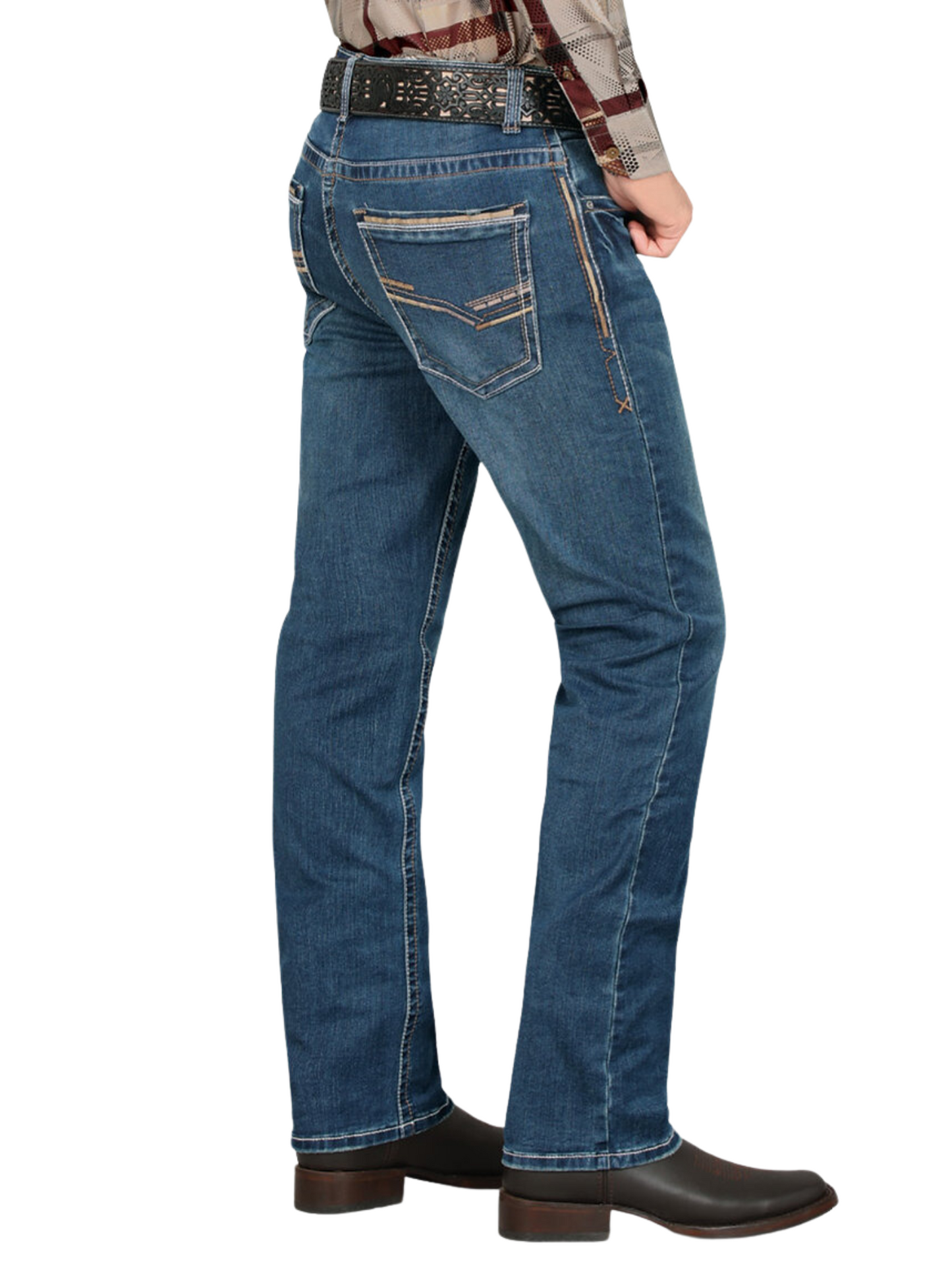 Pantalon Vaquero de Mezclilla Stretch Boot Cut para Hombre 'Montero' - ID: 4626 Pantalones de Vaquero Montero