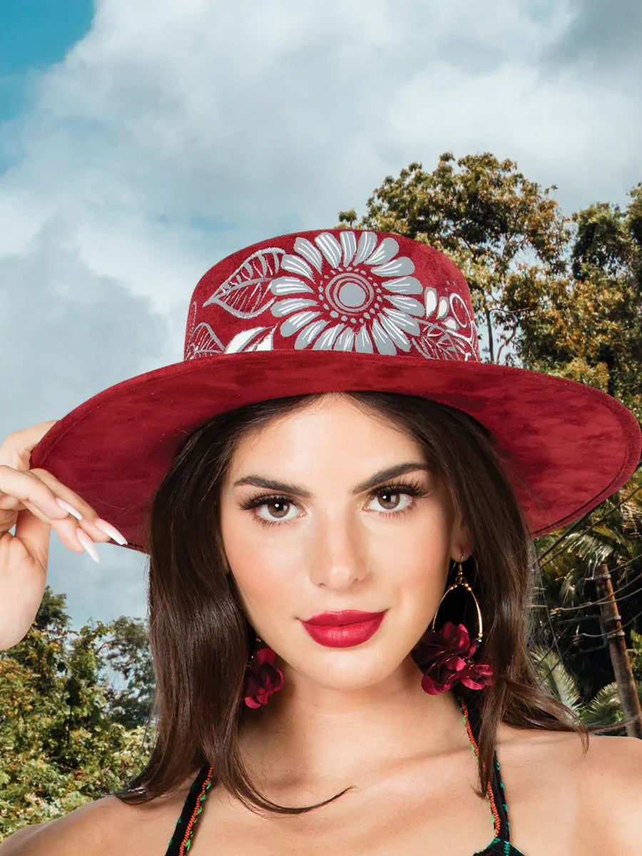Hand Painted Floral Handmade Hat - Artisan Hat – Bellash Western display picture 3