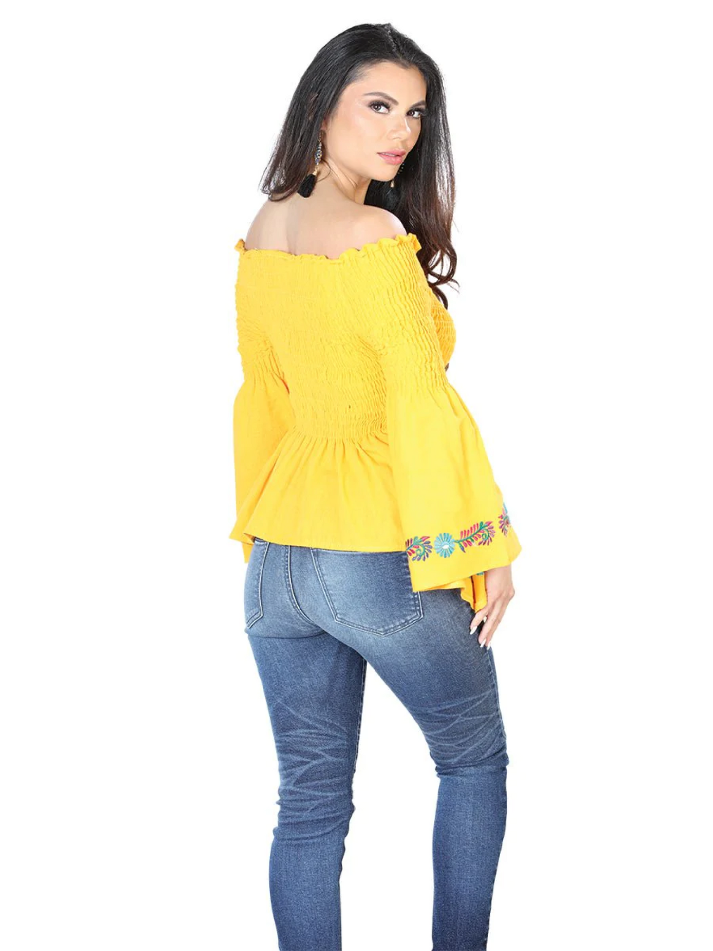 Blusa Artesanal Manga Acampanada Bordada para Mujer Blusas Artesanales Mexico Artesanal