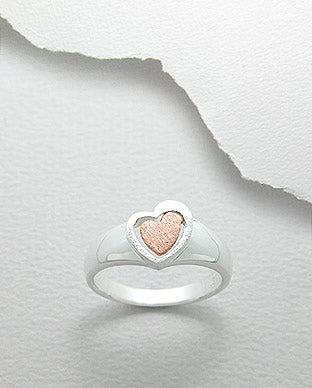 Anillo de Corazon de Plata Ley 925 Chapado con Oro Rosado - 925 Sterling Silver Plated with Pink Gold Heart Ring - ID: 17295601 Bellash