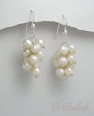 Handmade Dangle Earrings of Pearls and 925 Sterling Silver – Bellash