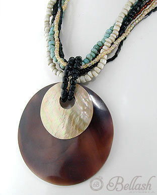 Collar Vintage Artesanal de Madera, Concha y Acero Inoxidable - Wood, Shell and Stainless Steel Vintage Handmade Necklace - ID: 41705111 Bellash