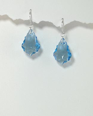 Aretes Colgantes de Vidrio y Plata Ley 925 - Glass and 925 Sterling Silver Dangle Earrings - ID: 4171387 Bellash