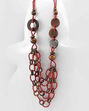 Collar Artesanal de Madera y Plastico - Wood and Plastic Handmade Necklace - ID: 48576488 Bellash