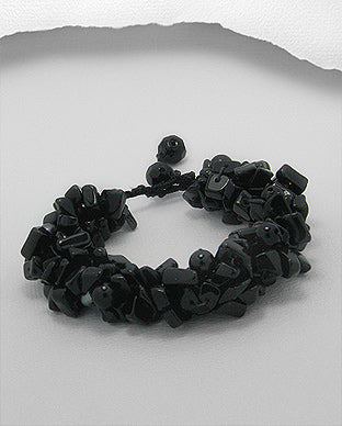 Pulsera Artesanal de Piedras Naturales, Perlas de Agua Dulce y Algodon - Natural Stones, Freshwater Pearls and Cotton Handmade Bracelet - ID: 50727341 Bellash