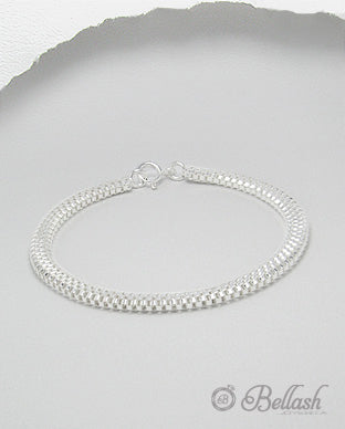 Pulsera Cadena de Serpiente de Plata Ley 925 - 925 Sterling Silver Snake Chain Bracelet - ID: 547064879 Bellash