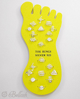 Juego de Anillos para Dedo del Pie de 20 Piezas de Plata Ley 925 - 925 Sterling Silver 20 Piece Toe Ring Set - ID: 65792175 Bellash