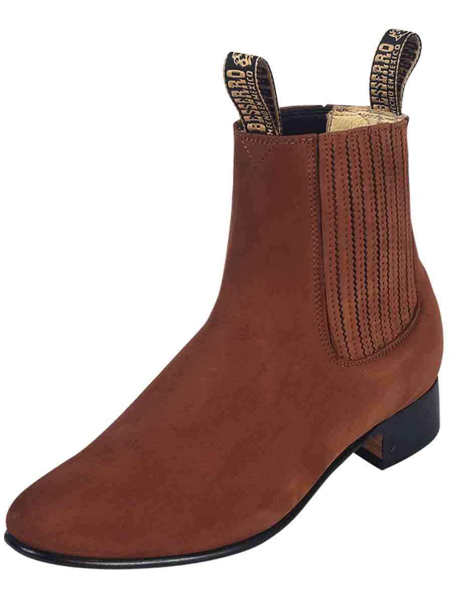 Botines Charros Clasicos de Piel Nobuck para Hombre 'El Besserro' - ID: 204 Botines Charros Piel Nobuck El Besserro Camel