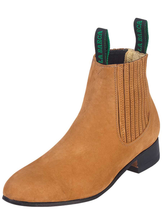 Botines Charros Clasicos de Piel Nobuck para Hombre 'La Barca' - ID: 218 Botines Charros Piel Nobuck La Barca Camel