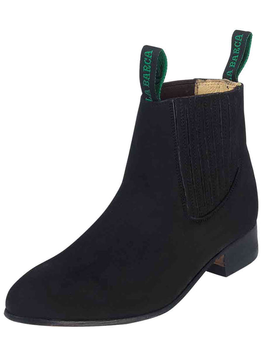 Botines Charros Clasicos de Piel Nobuck para Hombre 'La Barca' - ID: 219 Botines Charros Piel Nobuck La Barca Negro