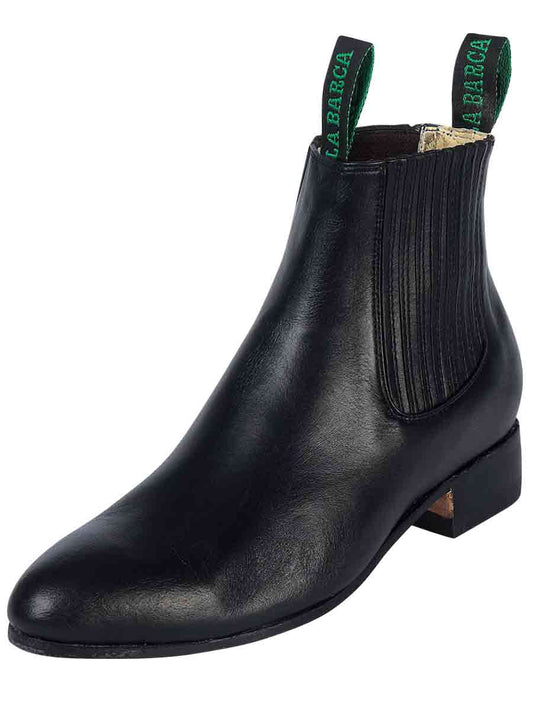 Botines Charros Clasicos de Piel Genuina para Hombre 'La Barca' - ID: 224 Botines Charros Piel Genuina La Barca Negro