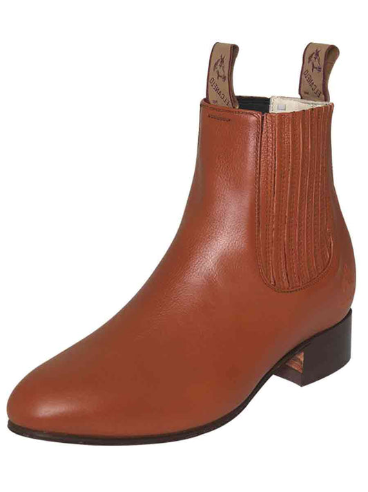 Botines Charros Clasicos de Piel Genuina para Hombre 'El Canelo' - ID: 227 Botines Charros Piel Genuina El Canelo Maple