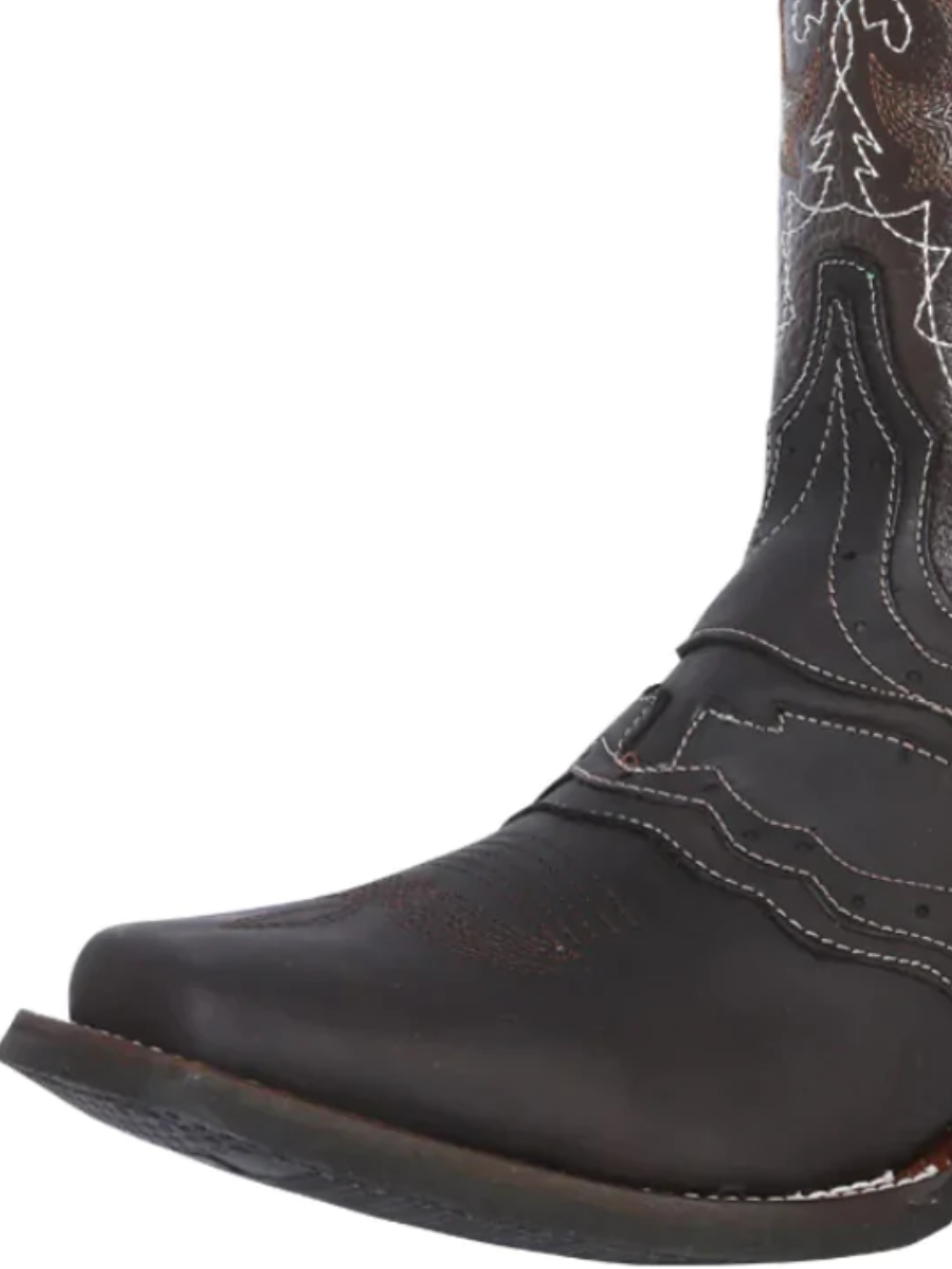 Botas Vaqueras Rodeo con Antifaz de Piel Genuina para Hombre 'El General' - ID: 33311 Botas Piel Genuina El General 