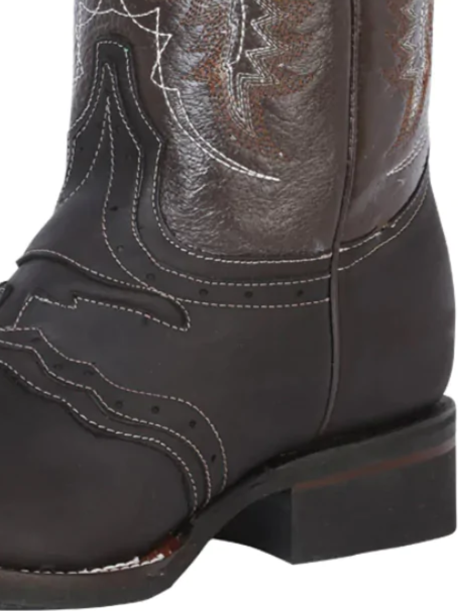 Botas Vaqueras Rodeo con Antifaz de Piel Genuina para Hombre 'El General' - ID: 33311 Botas Piel Genuina El General 