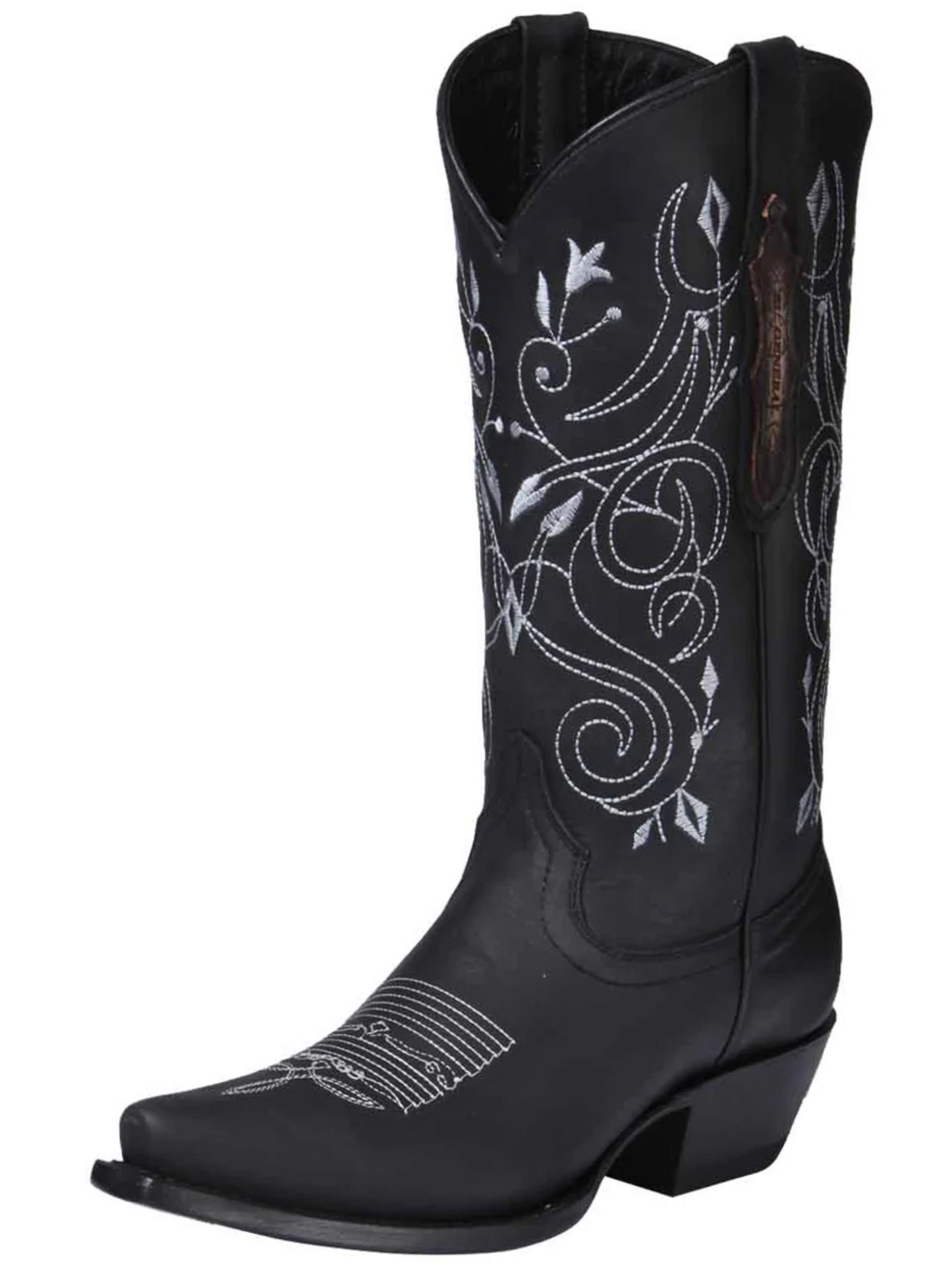 Botas Vaqueras Retro Clasicas de Piel Genuina para Mujer 'El General' - ID: 34514 Botas Clasicas Piel Genuina El General 