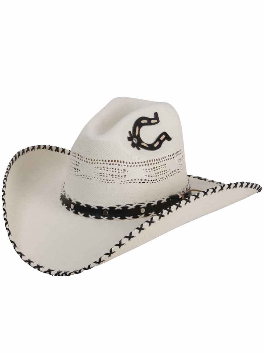 Sombrero Vaquero Horma Texas 20X Bangora Straw para Hombre 'Rio Bravo' - ID: 34991 Texas Rio Bravo Hueso