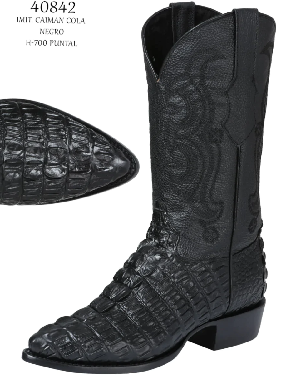 Botas Vaqueras Imitacion de Caiman Cola Grabado en Piel Vacuno para Hombre 'El Señor de los Cielos' - ID: 40842 Botas Caiman Print El Señor de los Cielos 