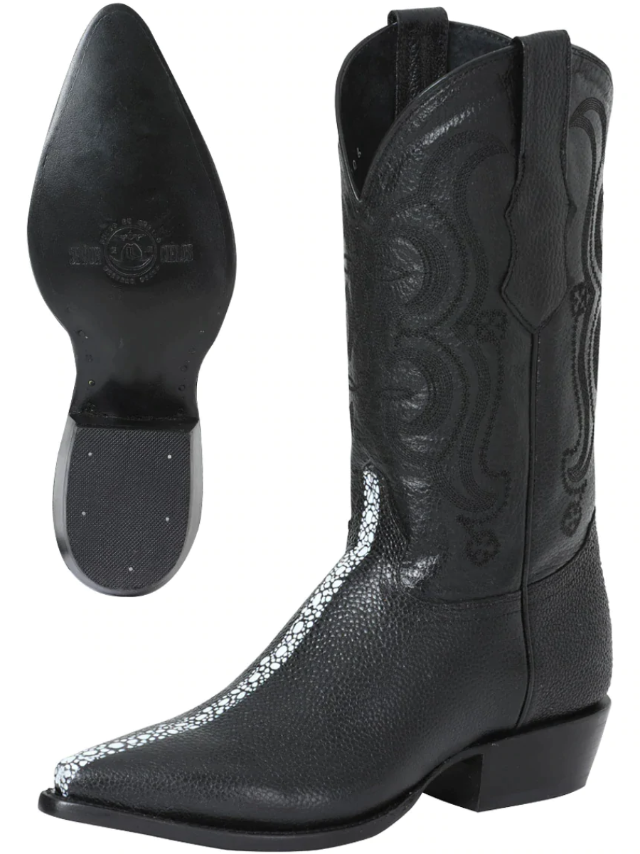 Botas Vaqueras Imitacion de Mantarraya P/C Grabado en Piel Vacuno para Hombre 'El Señor de los Cielos' - ID: 41528 Botas Mantarraya Print El Señor de los Cielos 