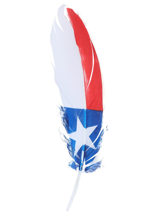 Pluma para Sombrero de Bandera de Texas Pintada a Mano de Ave Real 'El General' - ID: 42039 Hat Feather El General Multicolor
