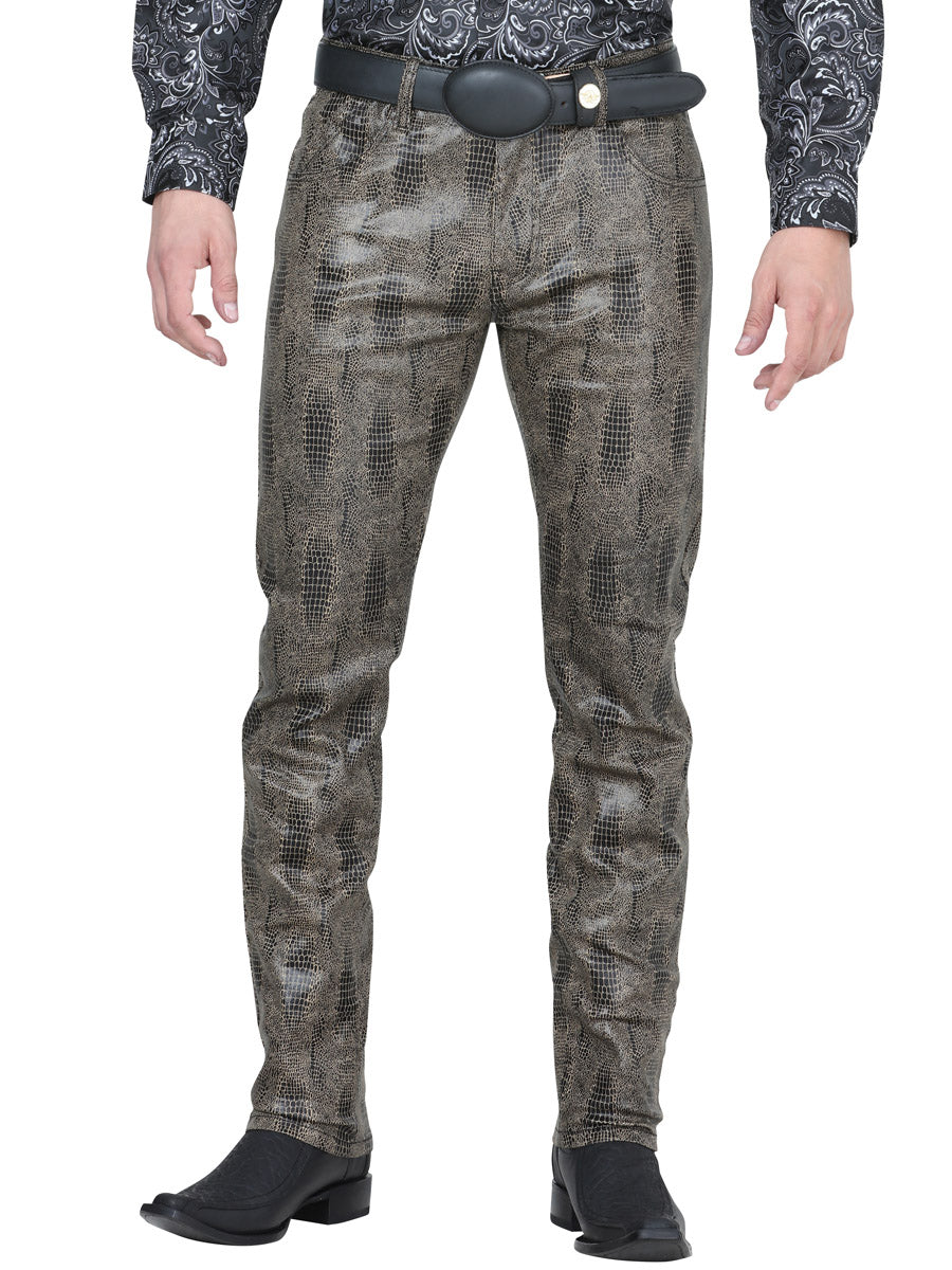 Pantalon Casual Estampado Vibora Khaki para Hombre 'El Señor de los Cielos' - ID: 42109 Pantalones Casuales El Señor de los Cielos Khaki