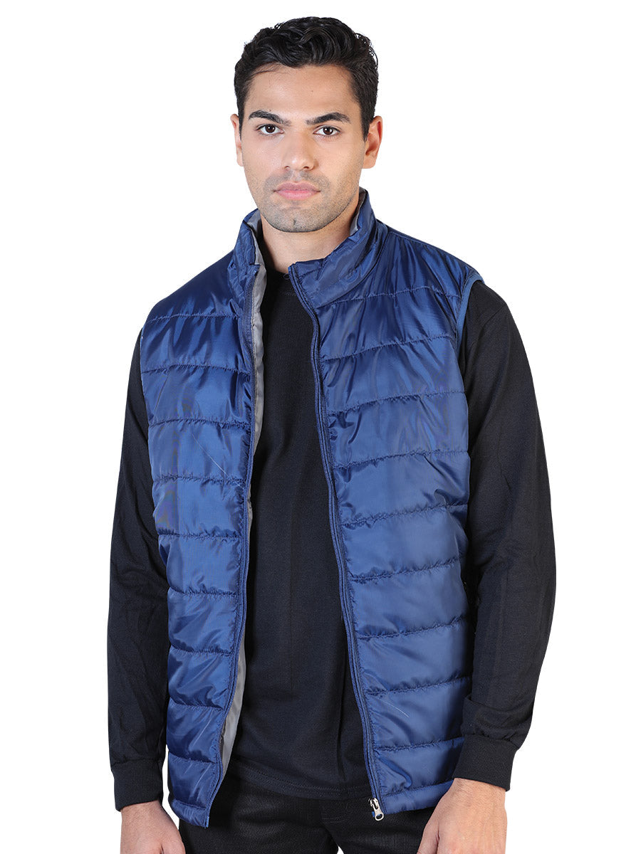 Chaleco Acolchado Ultraligero Azul/Gris para Hombre 'El Señor de los Cielos' - ID: 42558 Chalecos Acolchados El Señor de los Cielos Blue/Gray