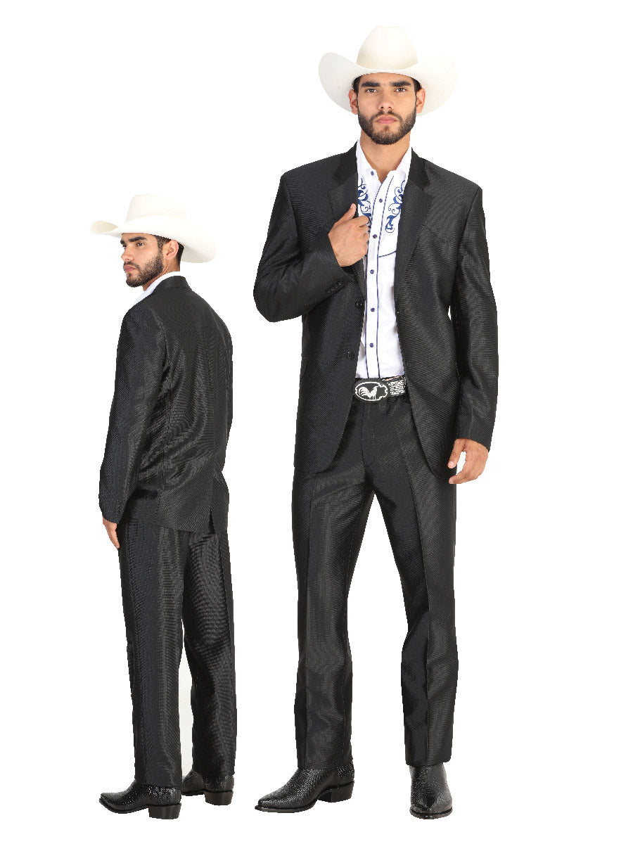 Traje de Vestir Liso Negro para Hombre 'El Señor de los Cielos' - ID: 42631 Trajes de Vestir El Señor de los Cielos Black