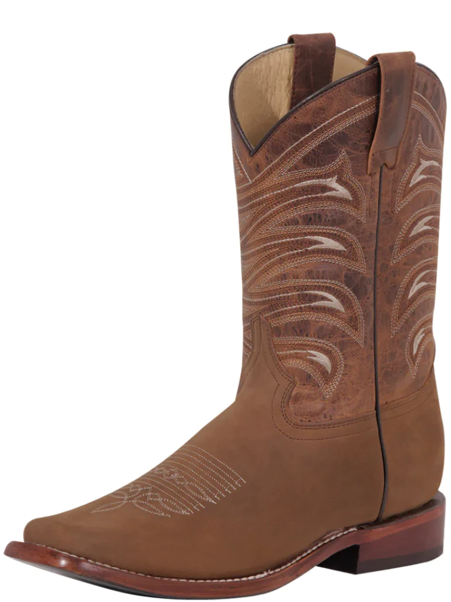 Botas Vaqueras Rodeo Clasicas de Piel Genuina para Hombre 'El General' - ID: 42993 Botas Piel Genuina El General Tan