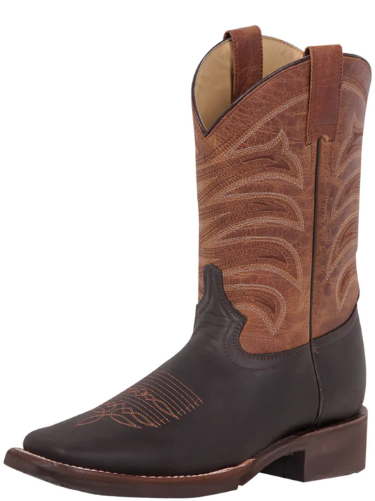 Botas Vaqueras Rodeo Clasicas de Piel Genuina para Hombre 'El General' - ID: 43000 Botas Piel Genuina El General Choco